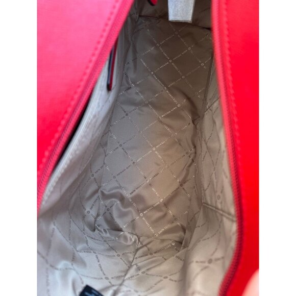 Michael Kors Tote Large Saffiano Leather Jet Set Travel Bag Flame - Picture 7 of 9